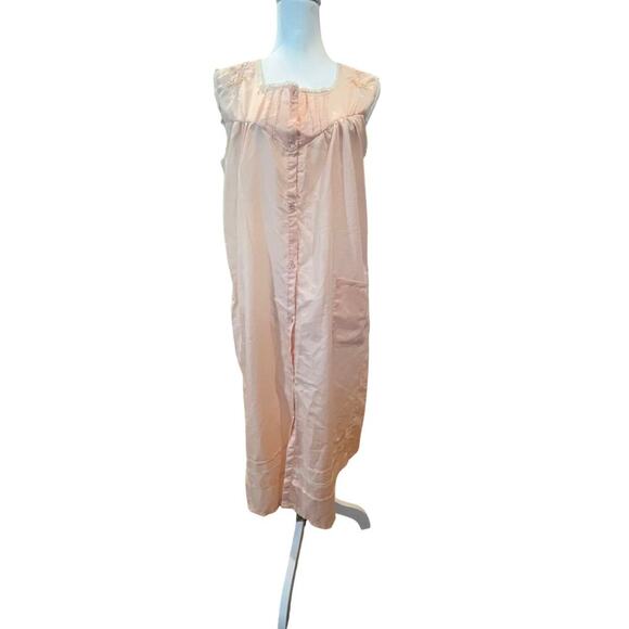 HOHANA MOO MOO VINTAGE NIGHTGOWN DELICATE PEACH WITH LACE TRIM WOMENS XL - Picture 1 of 8